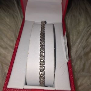 1 ct. diamond tennis bracelet w/silver base